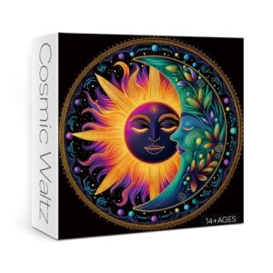 Colorful Solar Moon Puzzles for Adults 1000 Pieces Art, Beautiful Sun Planet Landscape Jigsaw Puzzles, Challenging Pretty Stars Scenic Puzzle
