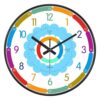 Colorful Wall Clock Teaching Minute Marker Silent Quartz Analog Clock (Black,10 inch)
