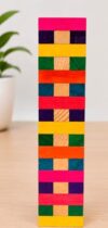 Colorful Wooden Block Tower Balance Game Multicolored for Kids and Adults
