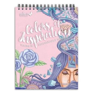 ColorIt Colors of Inspiration, Volume III - Remarkable Women Adult Coloring Book Spiral Bound, 50 Empowering Quotes and Affirmations, Thick Paper, Perforated Paper, Lay Flat Hard Cover, Ink Blotter