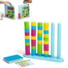 Color Matching Challenge Game, Fast Pattern Match Ring Stacking Puzzle Stack Games with 50 Puzzles, Hand Eye Coordination Training for Group Party and Family 2-4 Players Indoor/Outdoor