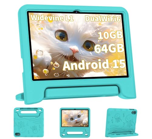 COLORROOM 2026 Upgraded Android 15 Tablet, 10inch Kids Tablet, Octa-core CPU, 10GB+64GB+1TB Expand Tablets for Kids with Kids Space, Parental Control, 6000mAh Big Battery,Touchscreen Tableta (Green)