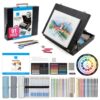 COLOUR BLOCK 91-PC Sketching & Drawing Set in Wooden Easel Case – All-in-One Mixed Media Art Supplies with Colored, Metallic, Charcoal & Pastel Pencils, Soft Pastels, Essential Tools and Drawing Pad