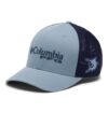 Columbia Unisex PFG Logo Mesh Ball Cap, Dockside Blue/Nocturnal/Marlin, S/M