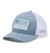 Columbia Unisex Unisex PFG Fish Flag Mesh Snap Back Hat, Dockside Blue/White/Fish Flag, One Size