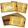 COMBLOOM 120 Pack Golden Ticket Scratch Off Tickets with Stickers DIY Your Own Scratch Cards DIY Coupon Cards for Small Business, Holiday, Bridal Shower Activity, Party Supply