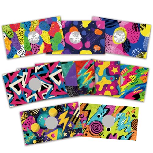 COMBLOOM 120 PCS Custom Scratch Off Cards 10 Styles Comic Series Scratch Off Cards Stickers DIY Coupon Scratch Off Tickets for Kids Reward Teacher Classroom Supplies Birthday Party Favors