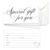 COMBLOOM 40 Pcs Handwritten Heart Blank Gift Certificates with Envelopes 6.7"x3.3", Gift Vouchers for Salon Spa Restaurant Business, Fill-in Coupon Cards for Birthday Wedding Gift