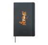 Comic fox is playing banjo Hardcover Journal, Black