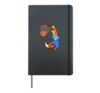 Comic fox plays basketball Hardcover Journal, Black
