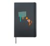 Comic red panda playing basketball Hardcover Journal, Black
