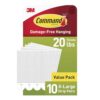 Command 20 lb XL 10 Pairs Heavyweight (20 Strips) & 15 lb Large Picture Hanger 14 Pairs (28 Strips), Damage-Free Hangers for Picture Frames, Ideal for Home Room Wall Decor, White Adhesive