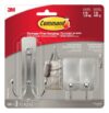 Command Large Double and Small Brushed Nickel Hooks, 1 Large Hook, 2 Small Hooks, 1 Large Strip, 2 Small Strips, 17036BN-VPES, 24 Packs per case