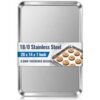 Commercial Grade Stainless Steel Baking Sheet, Large 20 x 14 x 1 Inch Heavy Duty Stainless Steel Cookie Sheet, Nonstick Non-Toxic Baking Pan Oven Tray for Roasting & Baking, Dishwasher Safe
