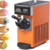 Commercial Soft Serve Ice Cream Machine – 4-8KG/h Output, 450W LED Display, Ice Cream Maker, Countertop Compressor Dispensers With Pre-Cooling,Auto Clean Orange