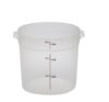 Commercial Translucent Round Food Storage Container, 6 Quart Heavy Duty Plastic Prep and Storage Bucket for Restaurants, Pack of 5
