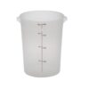 Commercial Translucent Round Food Storage Container, 8 Quart Heavy Duty Plastic Prep and Storage Bucket for Restaurants, Pack of 4