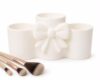 Compartment Makeup Organizer with Bow Design, Makeup Brush Holder, Cosmetic Storage Caddy, Vanity Organizer, White.