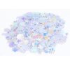 Compatible with Confetti Flower Shaped Glitter Sequins Spangles Party Wedding Sprinkle Part Decoration Supplies Colorful Shiny Durable PVC Material for Holiday DIY Craft 30g Bag (White)