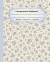 Composition Notebook: Cute Blue Coquette Floral Aesthetic | Preppy Vintage Botanical College Ruled Lined Journal | 7.5 x 9.25 in, 110 Pages