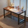 Computer Desk White Frame Cable Management Home Office and Study