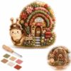 Congzikji Funny Village 3D Fabric Craft DIY Kit, Floral Mushroom Cottage ，B