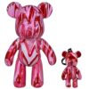 Coniuty DIY Painting Fluid Bear + Keychain Creativity Paints Set for Home Decoration (Red+White+Pink 9inch)
