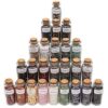 Consine A Set of 25 Different Crystal Gemstones in Glass Bottles, Chip Crystal Natural Reiki Healing Tumbled Stones Random Stuff Witchcraft Crystals for Meditation Therapy