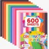 Construction Paper Assorted Colors, 8 Bright Colors, 9”x12” Bulk Craft Paper, Standard Weight Construction Paper, Color Paper for Kids Arts & Crafts and School Projects, by Enday
