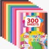 Construction Paper Assorted Colors, 8 Bright Colors, 9”x12” Bulk Craft Paper, Standard Weight Construction Paper, Color Paper for Kids Arts & Crafts and School Projects, by Enday (300 Sheets)