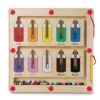 Constructive Playthings Color Matching Game with Magnetic Toys for Kids Ages 3+, Wooden Magnetic Color Sorting and Counting Montessori Educational Kids Game