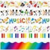 Containlol Classroom Borders for Bulletin Board, 118 ft Music Style Scalloped Trim Bulletin Board Borders for Home Office Classroom Wall Chalkboard Decoration