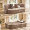 Convertible Folding Sofa Bed, 78" Full Size Loveseat Sleeper Sofa, Foldable Boneless Floor Couch for Guest Room Living Room Bedroom, No Assembly Required