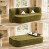 Convertible Folding Sofa Bed, 78" Full Size Loveseat Sleeper Sofa, Foldable Boneless Floor Couch for Guest Room Living Room Bedroom, No Assembly Required