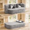 Convertible Folding Sofa Bed, 78" Full Size Loveseat Sleeper Sofa, Foldable Boneless Floor Couch for Guest Room Living Room Bedroom, No Assembly Required