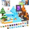 Coodoo 110PCS Magnetic Blocks - Build Mine Magnet World Magic Sword Portal Set, Magnet Kids Toys for Boys & Girls Age 3-5 4-8 5-7, STEM Magnetic Tiles Building Games Sensory Outdoor Toddler Toys