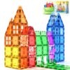 Coodoo 60 PCS Magnetic Building Tiles Kids Toys STEM Magnetic Blocks Sensory Toys Kids Games Magnet Building Toy for Boys and Girls Aged 3+, Kid Brain Development Preschool Kindergarten Toddler Toy