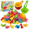 Coogam Counting Dinosaur Sorting Toy Set, Color Matching Classification Game, Montessori Fine Motor Skill Preschool Educational Montessori Learning Toys for 3 4 5 Years Old