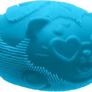 Cool Cat Squeeze Squishy, Cute Cat Stress Fuzz Ball, Slow Rise Sensory Fidget Balls,Sensory Stress Ball Relief (Blue)