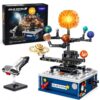 Cooldele Hand-Cranked Solar System Building Set with Light, Pcs STEM Rotating Space Exploration Building Kit with 9 Planets and Rocket, Xmas Birthday Gifts for Boys and Girls Ages 6+