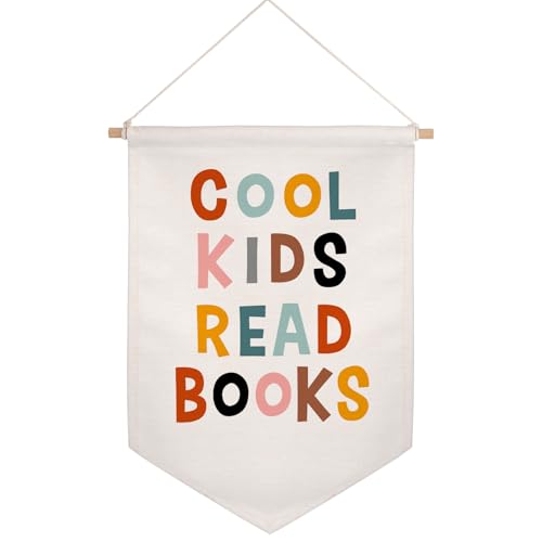 Cool Kids Read Books, Let’s Read Banner Pennant Classroom Wall Hanging Read Corner Decor School Library Decor Playroom Wall Art, Boho Classroom Decor, Children’s Room Decor