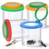Coopay 4 Pieces Magnifying Insect Box - Bug Viewer, Critter Insect Cage, Container, Bug Catcher Cage, Jar Collecting Kit for Children, Kids Science Nature Exploration Tools