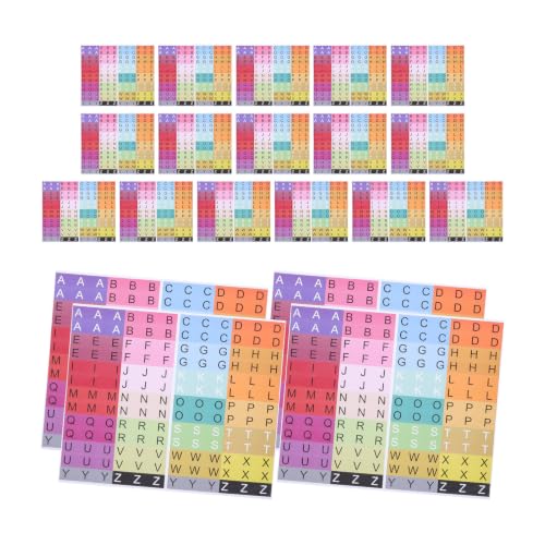 COOPHYA Alphabet Book Spine Labels and Smooth Finish with Strong Adhesive 20 Sheets Colorful Self-Adhesive Paper Stickers for Easy Identification, for Library and Classroom Activities