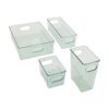 Copco Mini Fridge Bins Set of 4 Green - Refrigerator Organizer Bins with Handles, Clear Storage Bins for Fridge, Pantry Organizers and Storage, Kitchen Organizers