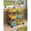 Copernicus BB007-6-VC Small Bamboo Book Browser Cart with Vibrant Cool Tub Combo