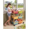 Copernicus BB007-6-VM Small Bamboo Book Browser Cart with Vibrant Tub Combo