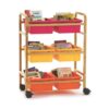 Copernicus BB007-6-VW Small Bamboo Book Browser Cart Vibrant Warm Tub Combo