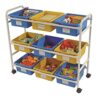 Copernicus Multi-Purpose Cart with Blue and Yellow Tubs for use in Home, Office, Classroom