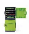 Copernicus Premium Tech Tub2 10-Device Lockable Classroom Charging Station Box with with 10 Small Extension Cords for iPads, Chromebooks, or Tablets, Green/Black