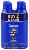 Coppertone, Sport 4-In-1 Performance Spf 50 Sunscreen Spray Twin Pack, 2 Pack
